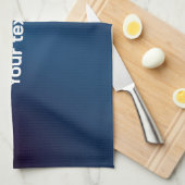 Dunkelblaues Abstraktes Muster | Füge Text hinzu Geschirrtuch (Viertel Falte)