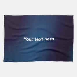 Dunkelblaues Abstraktes Muster | Füge Text hinzu Geschirrtuch