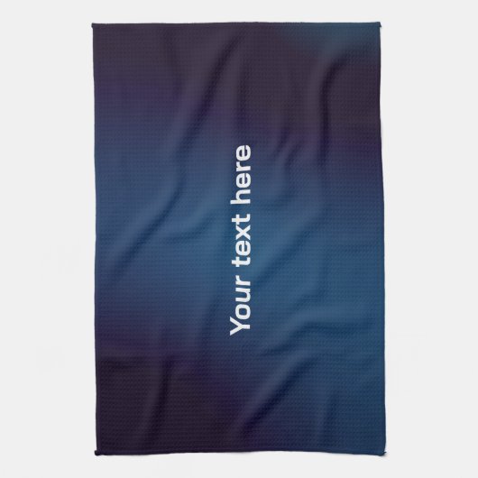 Dunkelblaues Abstraktes Muster | Füge Text hinzu Geschirrtuch (Vertikal)