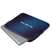 Dunkelblaues Abstraktes Muster | Füge Text hinzu Laptopschutzhülle (Vorne Knopf)