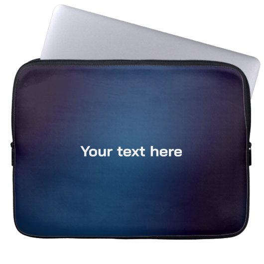 Dunkelblaues Abstraktes Muster | Füge Text hinzu Laptopschutzhülle (Vorderseite)