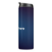 Dunkelblaues Abstraktes Muster | Füge Text hinzu Thermosbecher (Nach rechts gedreht)