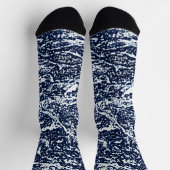 Dunkelblaues Abstraktes Muster Socken (Oben)