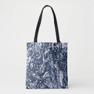 Dunkelblaues Abstraktes Muster Tasche