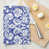 Dunkelblaues Damastmuster Handtuch (Viertel Falte)