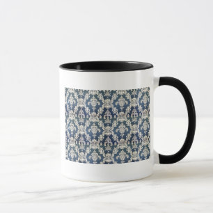 dunkelblaues Damastmuster Tasse
