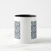 dunkelblaues Damastmuster Tasse (Zentrum)