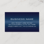 Dunkelblaues Edelstahlmetall Visitenkarte (Rückseite)