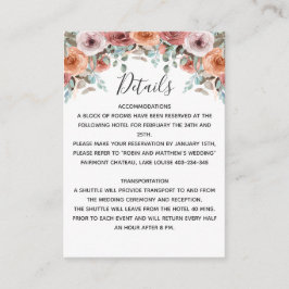 Dunkelblaues Ethereal, Blütenpfirsichblütendetails Begleitkarte