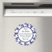 Dunkelblaues Extravagantes Monogramm Speichern des Magnet (In Situ (Geschirrspüler))