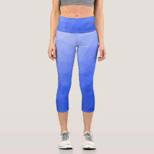 Dunkelblaues Gefälle geometrisches Maschenmuster Capri Leggings