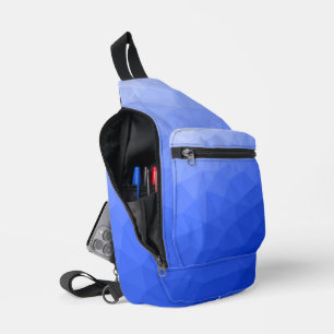 Dunkelblaues Gefälle geometrisches Maschenmuster Crossbody Bag