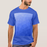 Dunkelblaues Gefälle geometrisches Maschenmuster T-Shirt<br><div class="desc">Eleganter moderner geometrischer T - Shirt für jeden. Dunkelblaue Gradienten geometrische Maschenmuster helle Dreiecke ombre. Dreieck geometrische Masche mit ombre Farbverlauf Design.</div>