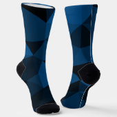 Dunkelblaues geometrisches Maschenmuster Monogram Socken (Gewinkelt)