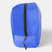 Dunkelblaues geometrisches Maschenmuster Monogram Waschbeutel (Rechts)