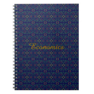 Dunkelblaues geometrisches Spiral-Foto-Notizbuch Notizblock