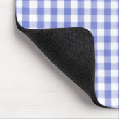 Dunkelblaues Gingham-Muster Mousepad (Ecke)