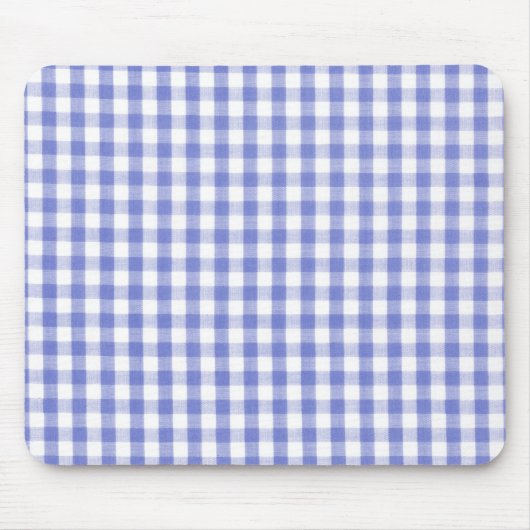 Dunkelblaues Gingham-Muster Mousepad (Vorne)
