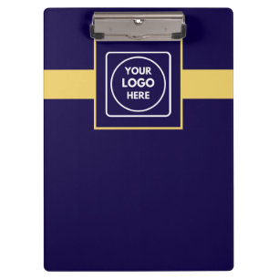 Dunkelblaues Gold-Logo-Profi-Geschäfts-Clipboard Klemmbrett