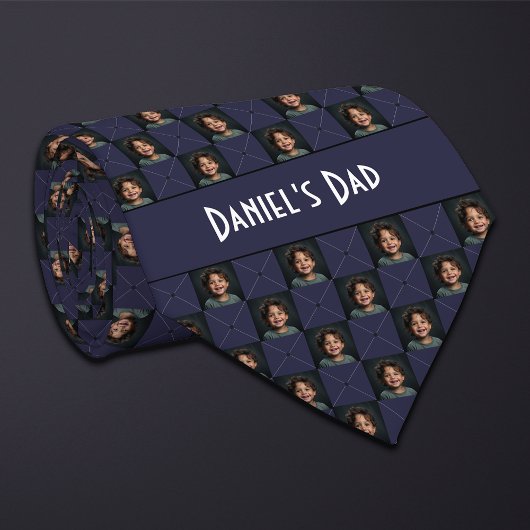 Dunkelblaues kariertes Foto Krawatte