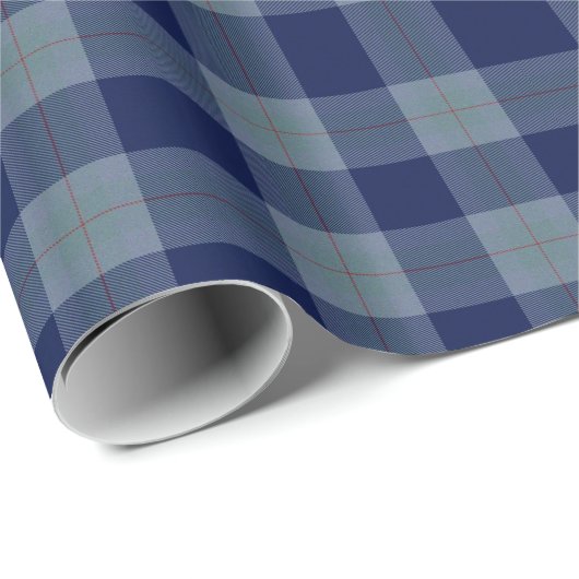 Dunkelblaues Kariertes Wrapping Paper Geschenkpapier (Rolleneckpunkt)