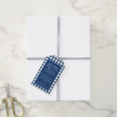 Dunkelblaues Karo-Simmer-Topf-Set Geschenkanhänger (Mit Garn)