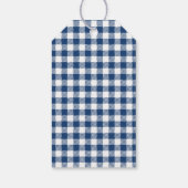 Dunkelblaues Karo-Simmer-Topf-Set Geschenkanhänger (Rückseite)