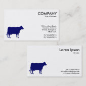 Dunkelblaues Kuh-Symbol - Weiß Visitenkarte (Vorne/Hinten)