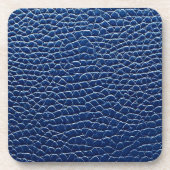 Dunkelblaues Ledermuster Getränkeuntersetzer (Vorderseite)