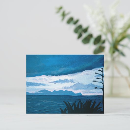 Dunkelblaues Meer nach Sonnenuntergang | Mittelmee Postkarte (Stehend Vorderseite)