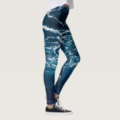 Dunkelblaues Meerwasser aus Schwerschaum Leggings (Rechts)