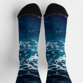 Dunkelblaues Meerwasser aus Schwerschaum Socken (Oben)