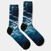 Dunkelblaues Meerwasser aus Schwerschaum Socken (Rechts)