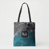 Dunkelblaues Meerwasser Monogram Tasche (Vorderseite)