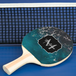 Dunkelblaues Meerwasser Monogram Tischtennis Schläger