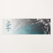 Dunkelblaues Meerwasser Monogram Yogamatte (Vorderseite (Horizontal))