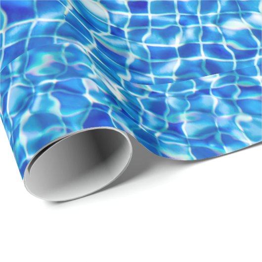 Dunkelblaues mit Ziegeln gedecktes Wasser Geschenkpapier (Rolleneckpunkt)