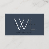 Dunkelblaues Monogramm Moderner Minimalistischer Q Visitenkarte (Vorderseite)
