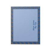 Dunkelblaues Muster braune natürliche Blume Notizblock (Rotiert)