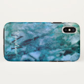 Dunkelblaues personalisiertes Marmorierungmit Case-Mate iPhone Hülle (Rückseite (Horizontal))