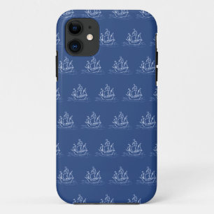 Dunkelblaues Piraten-Schiffs-Muster Case-Mate iPhone Hülle