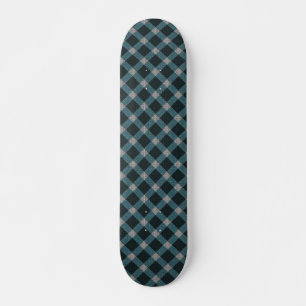 Dunkelblaues Quertartan-kariert- und hellgraues Re Skateboard