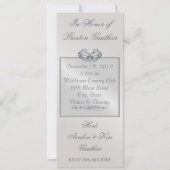 Dunkelblaues Spitze-Maskerade-Silber-50. Einladung (Rückseite)