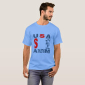 Dunkelblaues T-Shirt USA ATHLETISM (Vorne ganz)