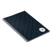 Dunkelblaues u. graues personalisiertes Monogramm Notizblock (Rechte Seite)