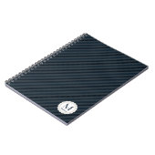 Dunkelblaues u. graues personalisiertes Monogramm Notizblock (Linke Seite)