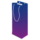 Dunkelblaues u. lila Ombre Geschenktüte Für Weinflaschen (Rückseite Schrägansicht)