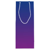 Dunkelblaues u. lila Ombre Geschenktüte Für Weinflaschen (Rückseite)