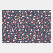 Dunkelblaues Umhüllungspapier - Flachblatt 3 Teile Geschenkpapier Set (Vorderseite 2)