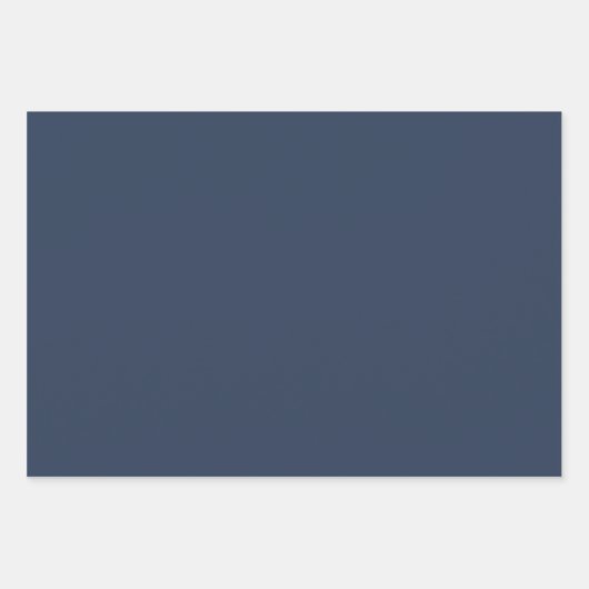 Dunkelblaues Umhüllungspapier - Flachblatt 3 Teile Geschenkpapier Set (Vorderseite)